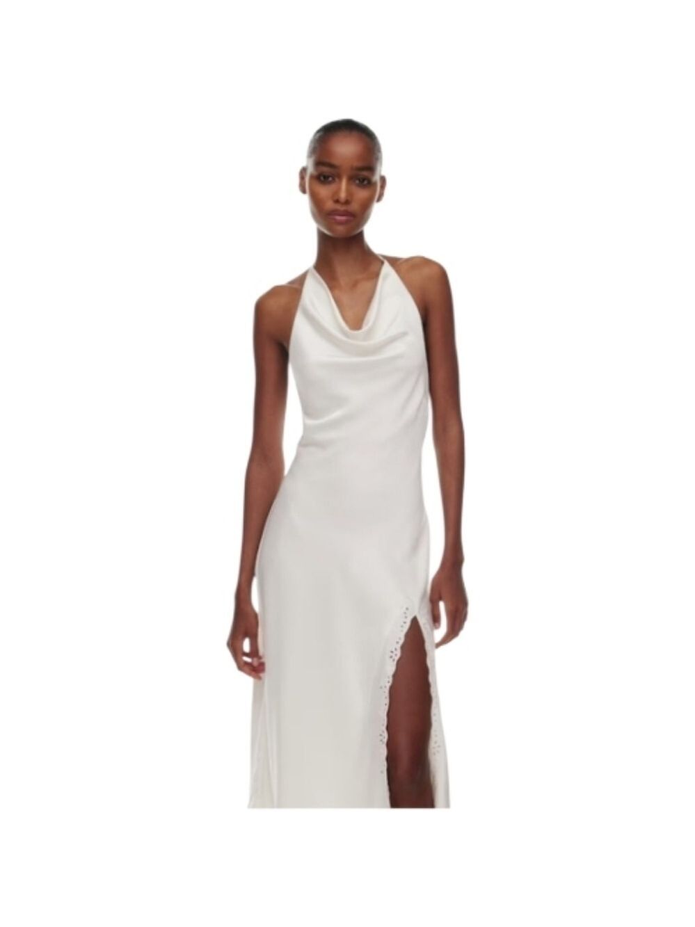 Aritzia Nines Satin Cowlneck Midi Dress - FLAWED